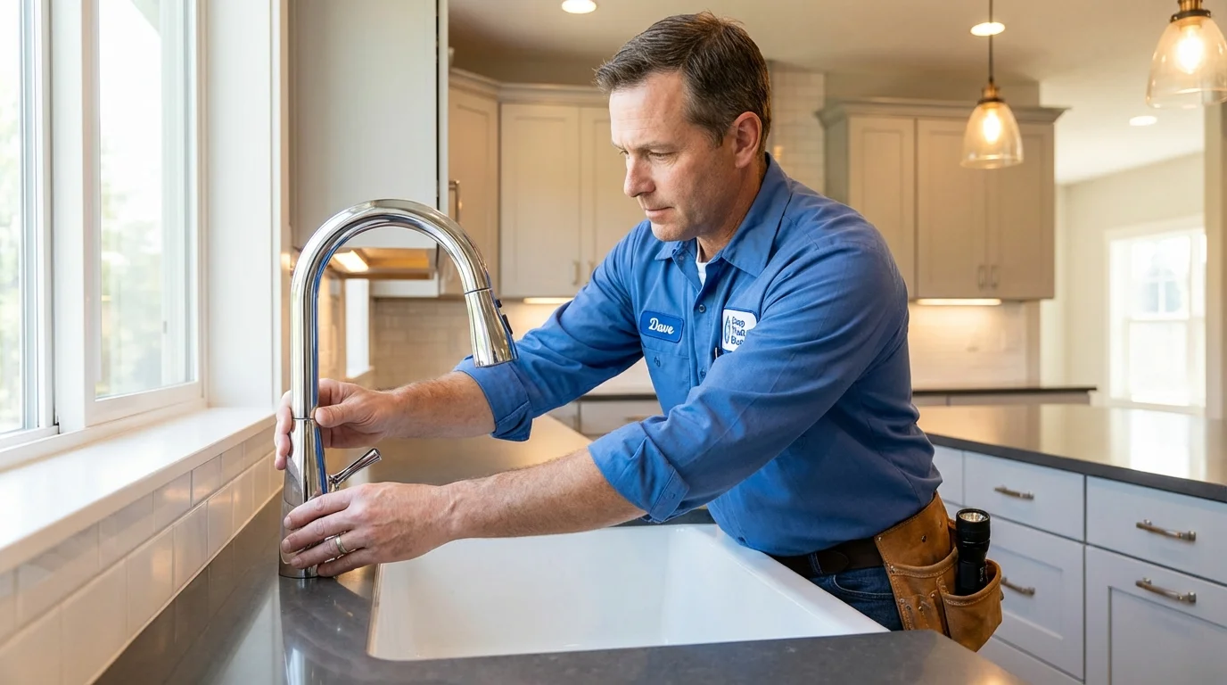 Kitchen faucet installation by Johns Plumbing LLC in Islip Terrace