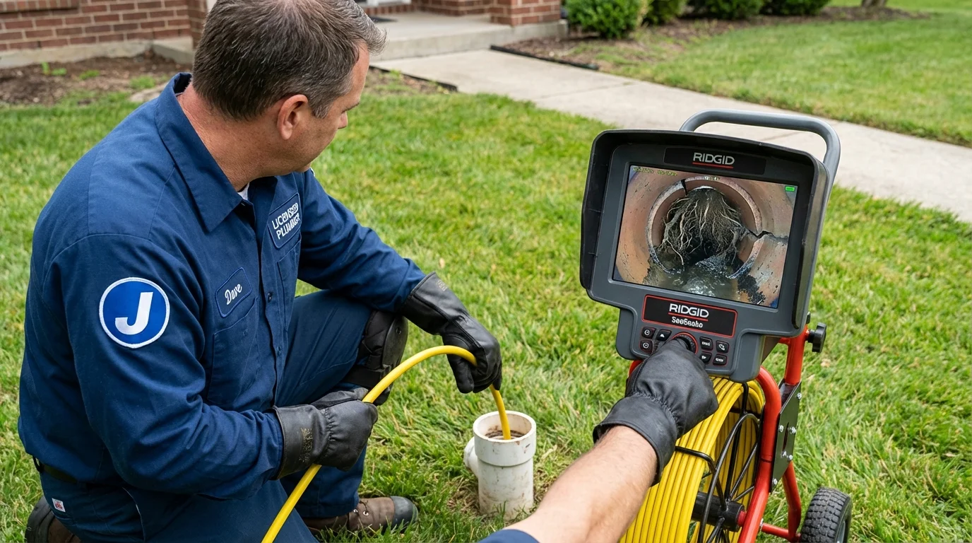 Sewer camera inspection being performed by Johns Plumbing LLC in Islip Terrace
